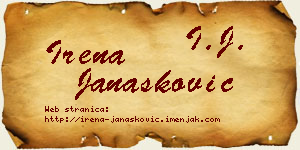 Irena Janašković vizit kartica